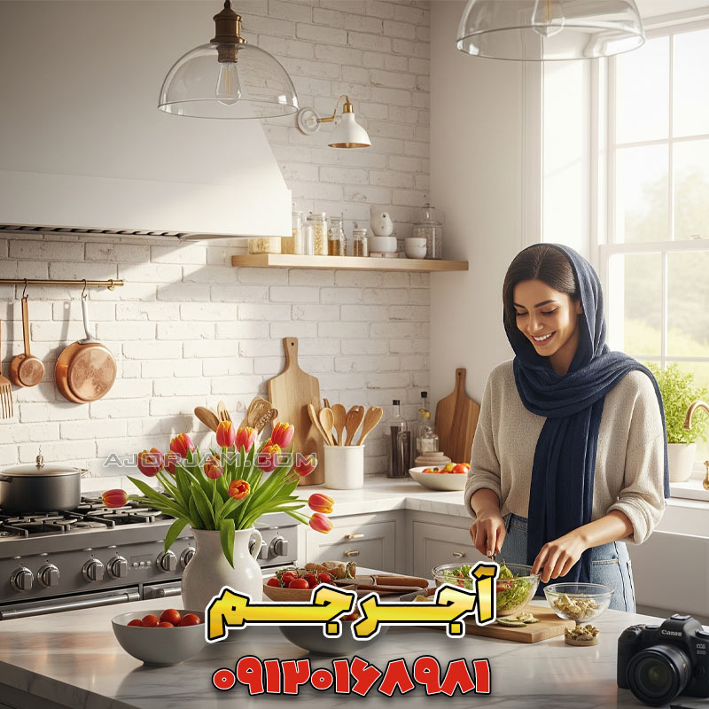 آجر سفید در آشپزخانه