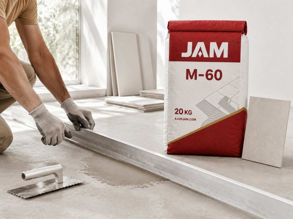 آماده‌سازی زیرکار برای چسب کاشی جم M-60